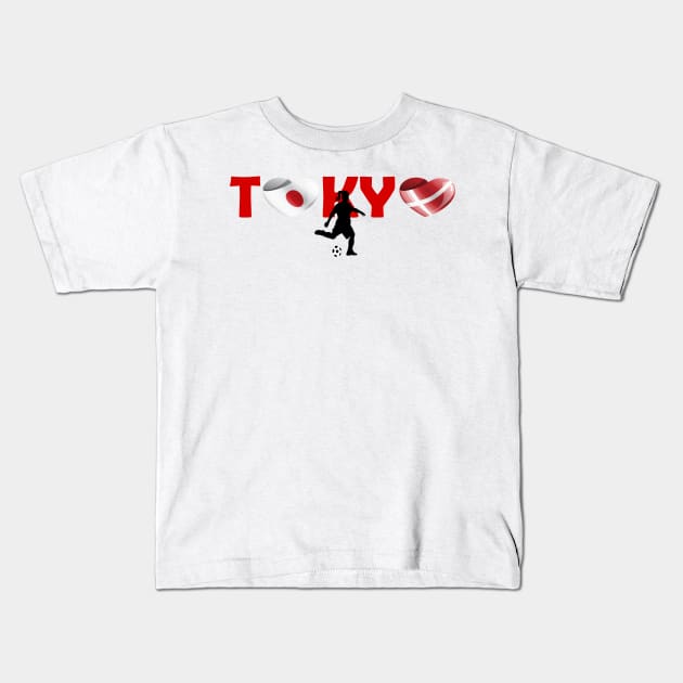 Sports, Football, Denmark in Tokyo! Kids T-Shirt by ArtDesignDE